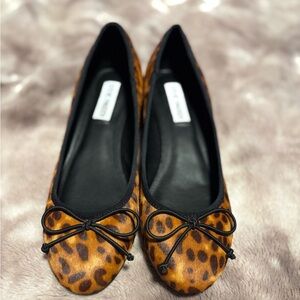 Steve Madden Leopard Ballet Flats Womens 8.5 Cherish-L Animal Print Shoes